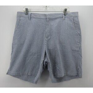 American Apparel Shorts 36 Seersucker Striped Chino Y2K Preppy Summer